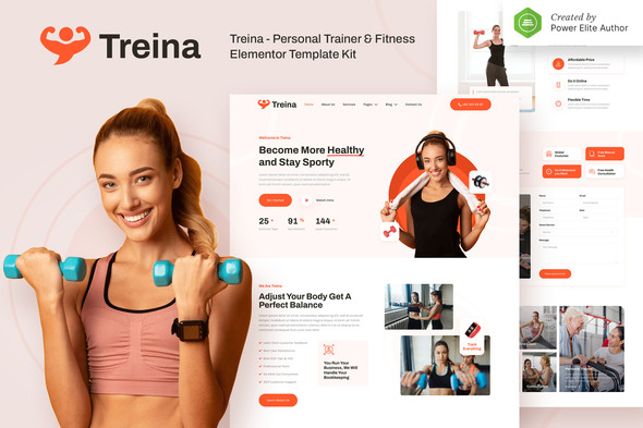 Treina – Personal Trainer & Fitness Elementor Template Kit