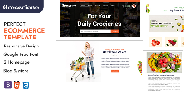 Extraordinary Grocerino - Online Grocery & Retail Store HTML Template
