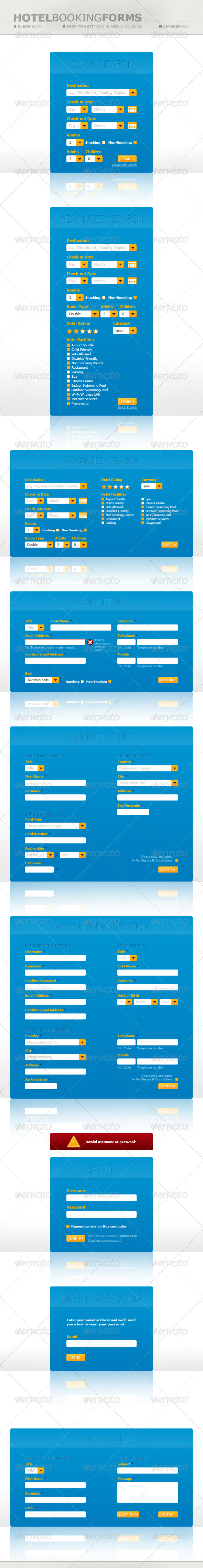 Hotel Booking Forms - Forms Web Elements