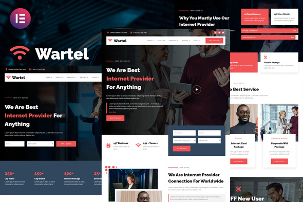 Wartel - Home Wifi & Internet Provider Services Elementor Template Kit