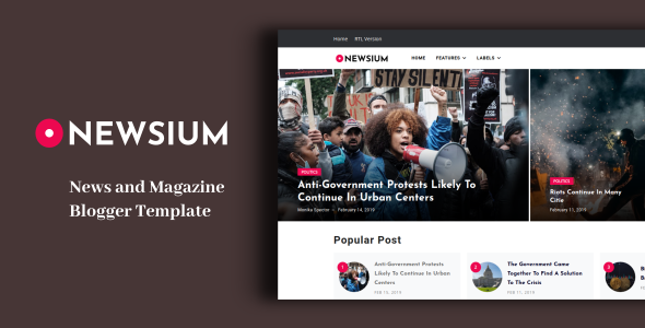 [DOWNLOAD]Newsium - Responsive News & Magazine Blogger Template