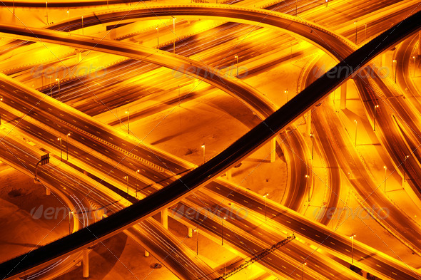 Beautiful road at night - Stock Photo - Images