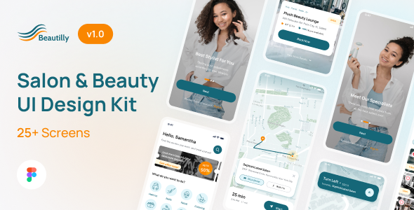 Beautilly - Beauty Spa App UI Kit by DhuhaCreative | ThemeForest