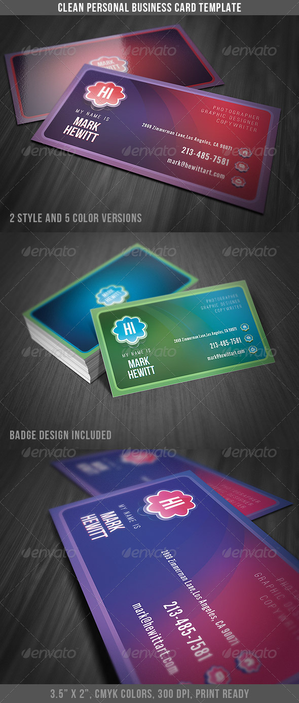 Clean Personal Business Card - Creative Business Cards
