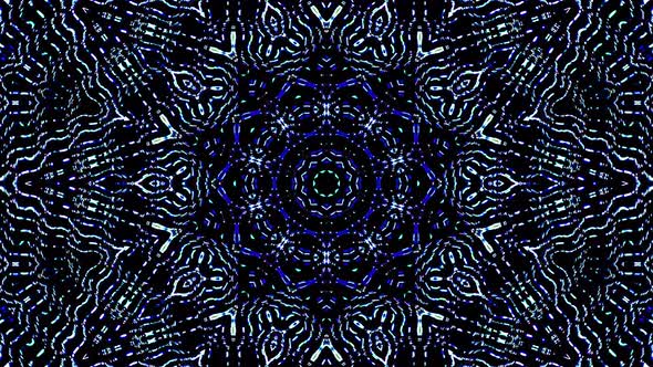 Bright abstract light governing blue color, kaleidoscope