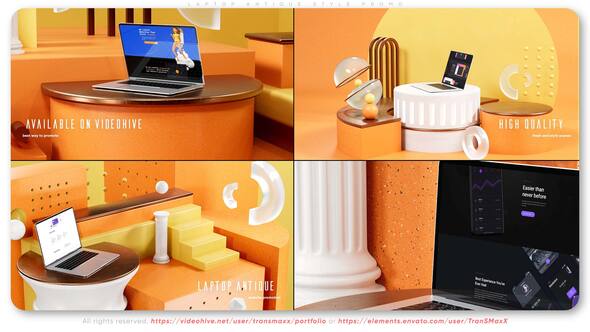 Laptop Antique Style Promo Product Promo template preview