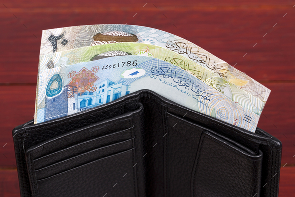 Bahraini money in the black wallet - Stock Photo - Images