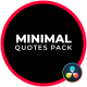 Minimal Quotes For DaVinci Resolve - VideoHive Item for Sale