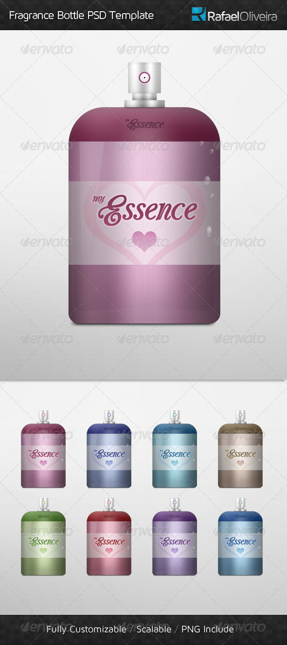 Fragrance Bottle PSD Template - Beauty Packaging