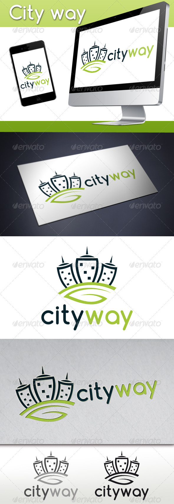 City Way Logo - Buildings Logo Templates