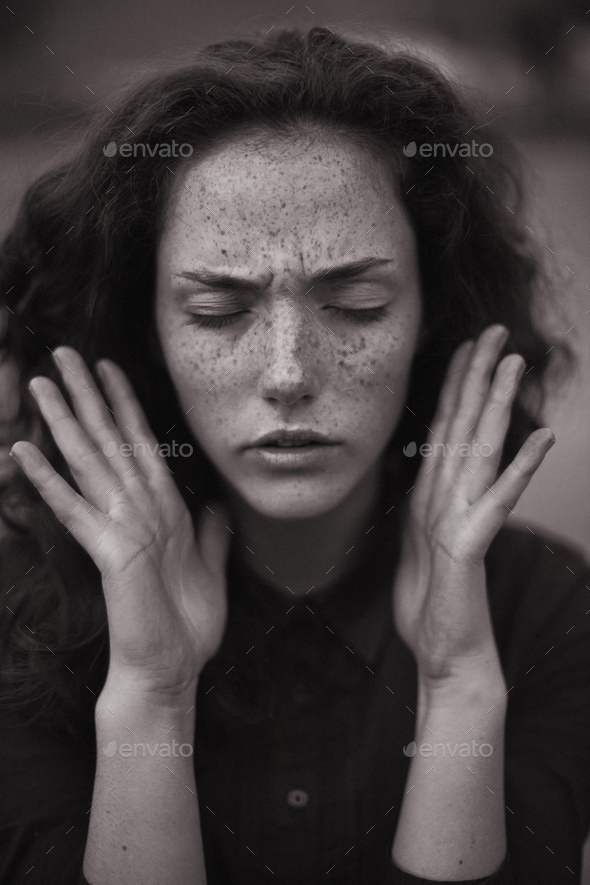 Portrait of Stress and Anxiety - Stock Photo - Images