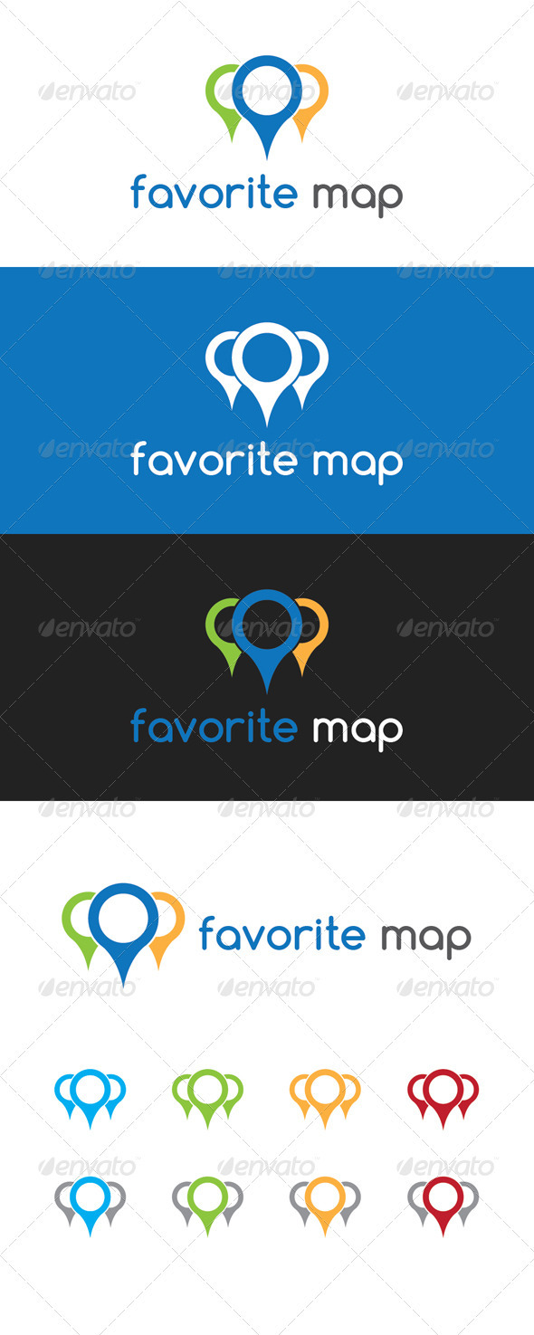 Favorite Map Logo - Symbols Logo Templates