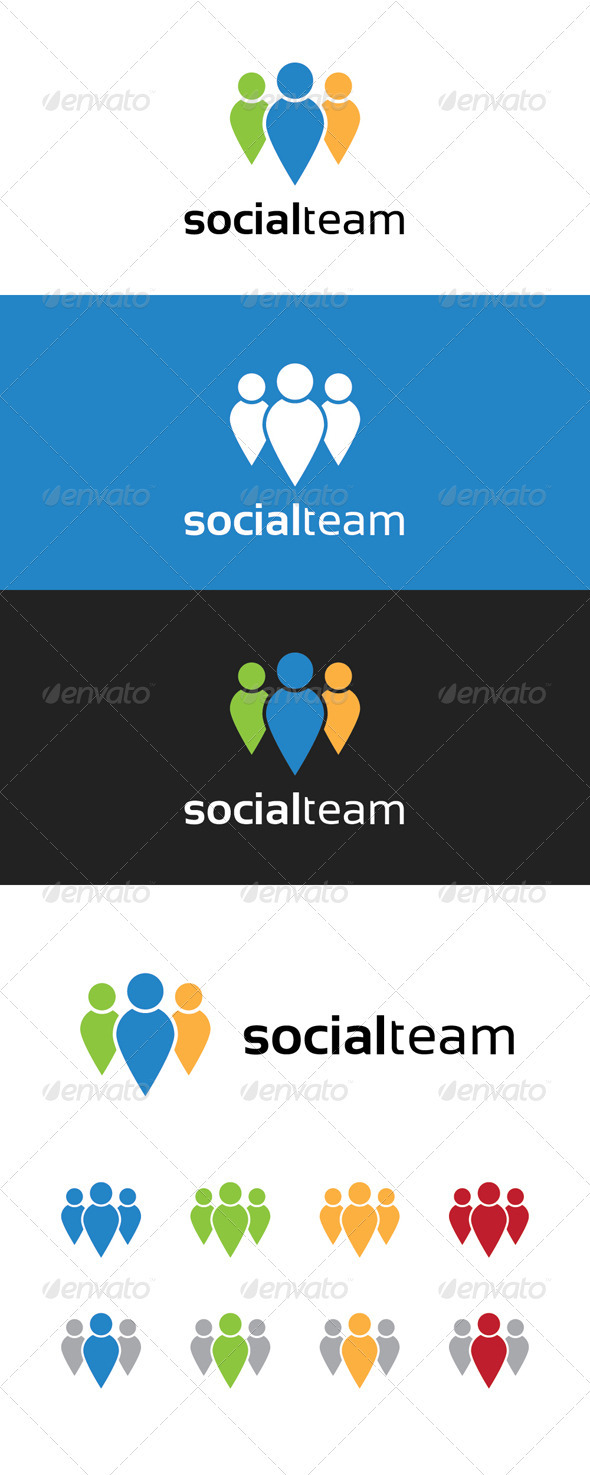 Social Team Logo - Humans Logo Templates