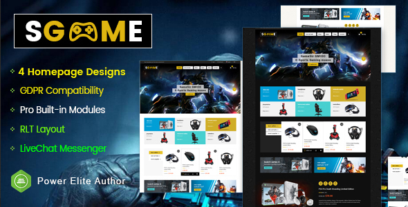 SGame - Responsive Accessories StoreTheme (Include 3 mobile layouts)