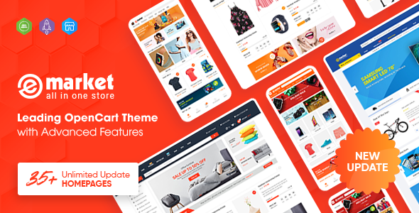 eMarket – Multipurpose MarketPlace OpenCart 4 Theme (35+ Homepages & Mobile Layouts Included)