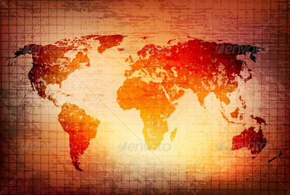 Grungy world map - Abstract Conceptual