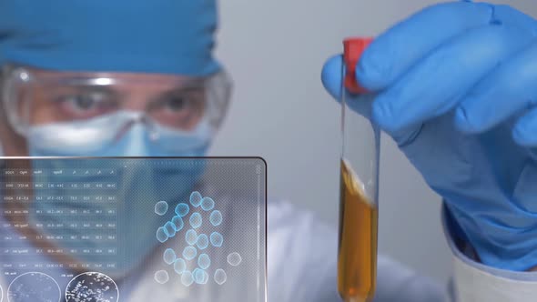 Scientist Examining Chemical Liquids 