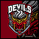 Samurai Red Oni - Mascot Esport Logo Template