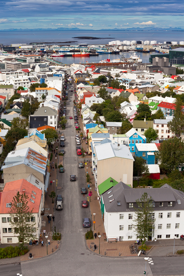 Capital of Iceland, Reykjavik, view - Stock Photo - Images