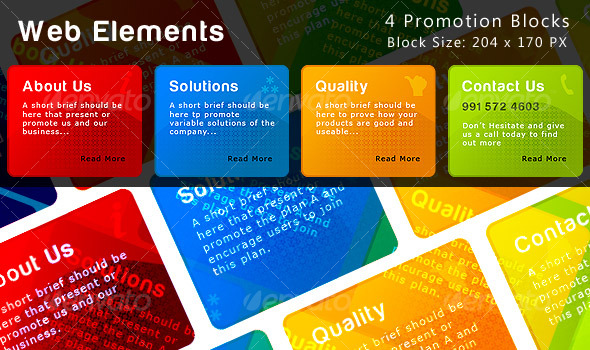 4 promoting colored blocks for web and presentatio - Miscellaneous Web Elements