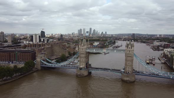 Drone Footage Of Tower Bridge And Aerial Shot Of London