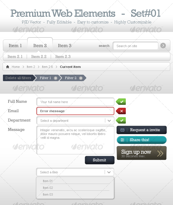Premium Web Elements - Set#1 - Miscellaneous Web Elements