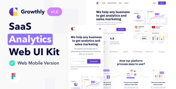 Growthly - SaaS Analytics and Sales UI Kit