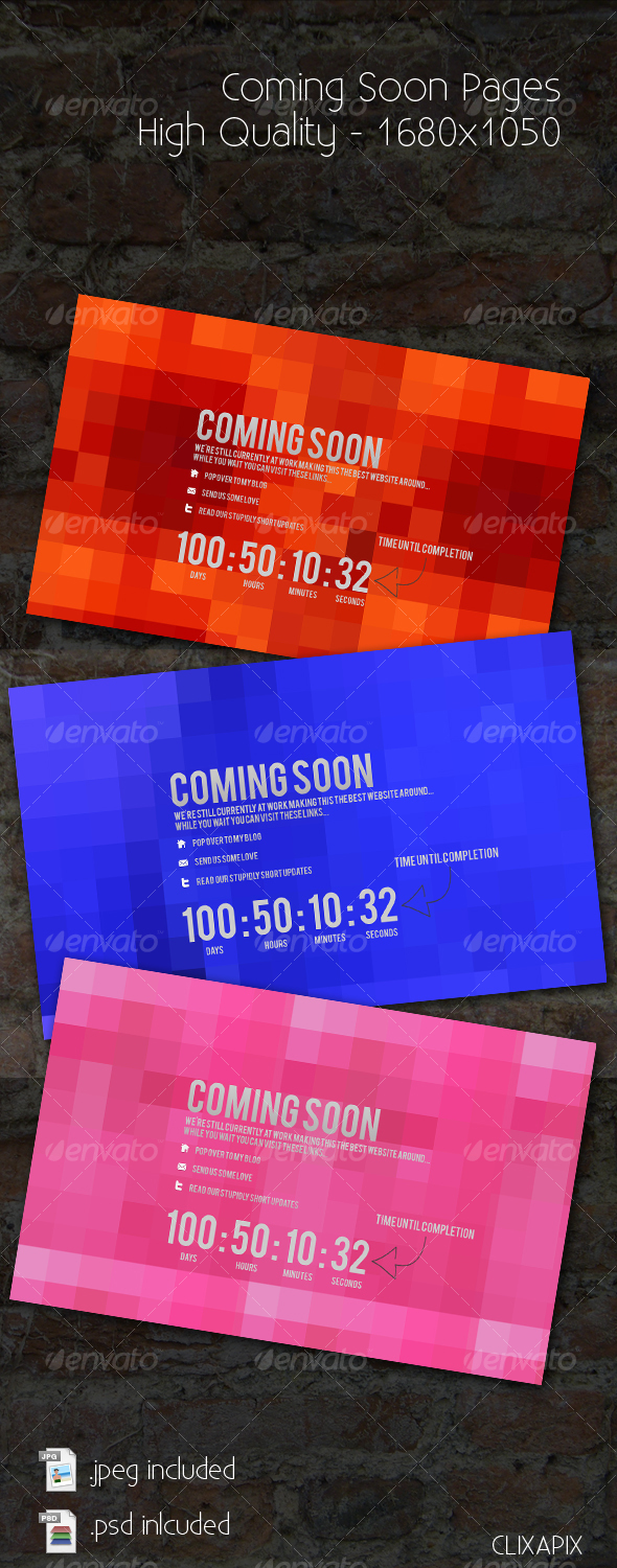 Pixel Coming Soon Pages - Miscellaneous Web Elements