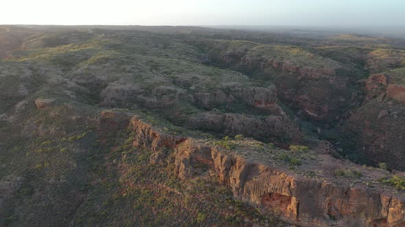 Sunset at Charles Knife Canyon, Cape Range National Park, Exmouth, Western Australia 4K Aerial Drone