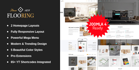 Flooring –  An Ideal Responsive Joomla Template For Interior Stores