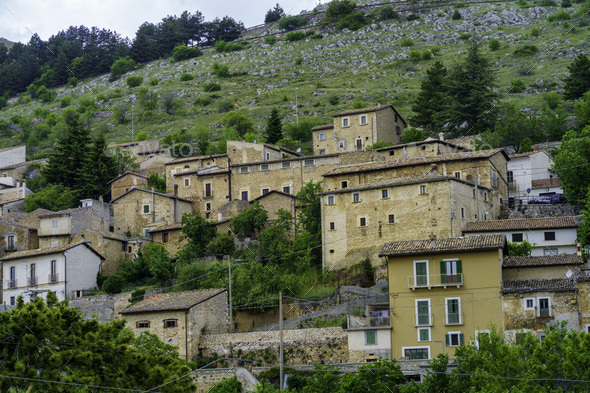 Calascio, Medieval Village In The Gran Sasso Natural Park, Abruzzi 