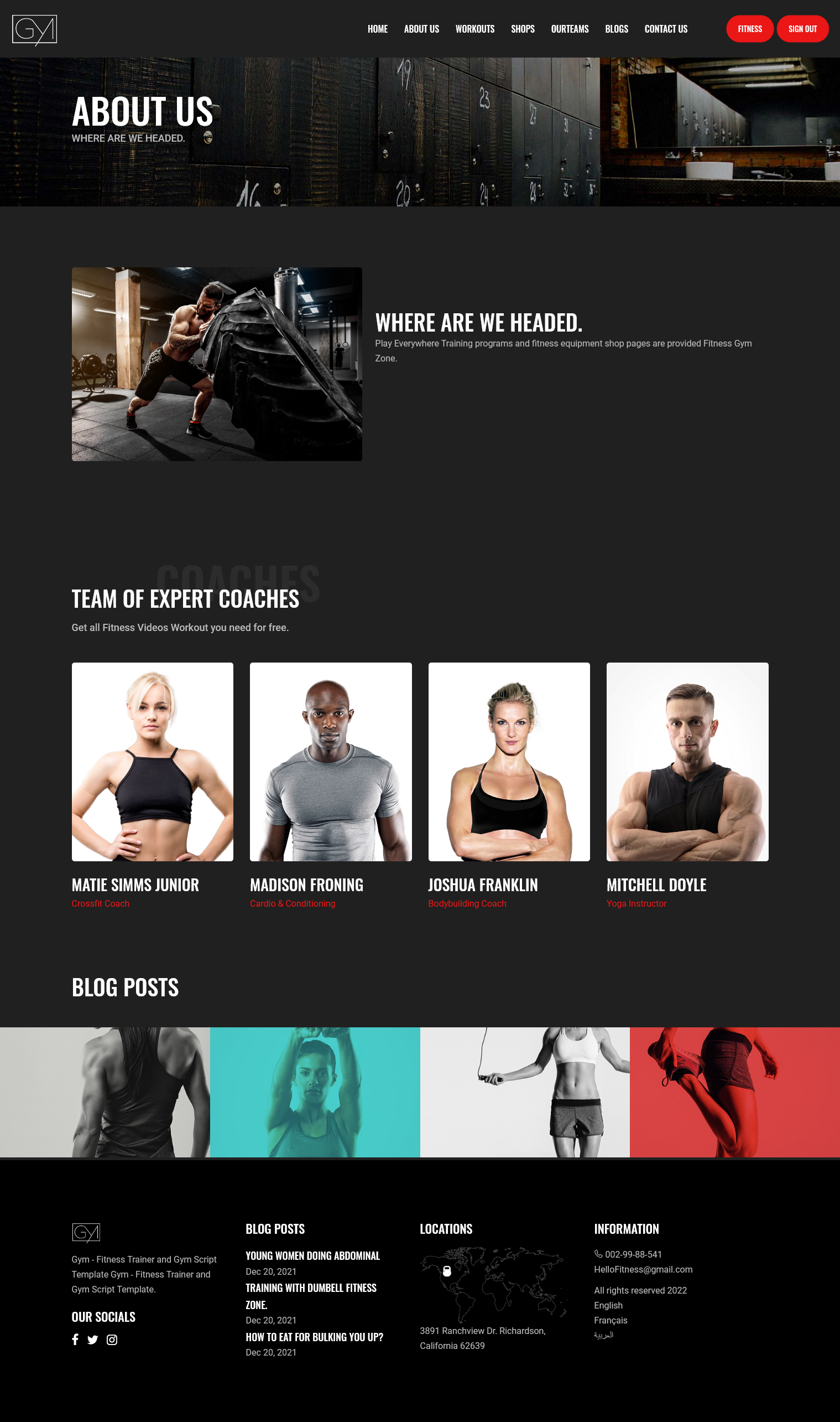 Fitness - Fitness Trainer and Gym Workout Script Theme by Meteros ...