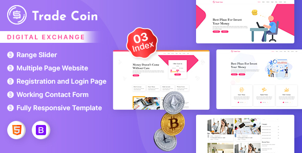 Trade Coin - Bitcoin Crypto Currency HTML Template