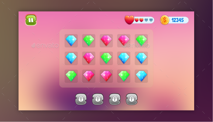 Casual Game One UI Pack, Game Assets | GraphicRiver