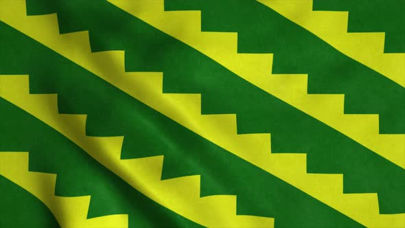 Gurabo Flag City of Puerto Rico Waving in Wind alt