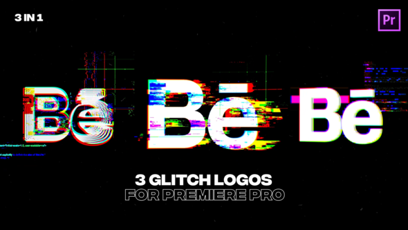 Glitch Logos For Premiere Pro | 3 in 1