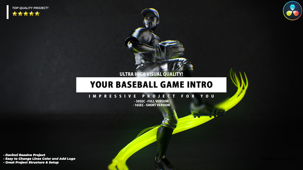 Your Baseball Intro - Baseball Promo Video DaVinci Resolve Template