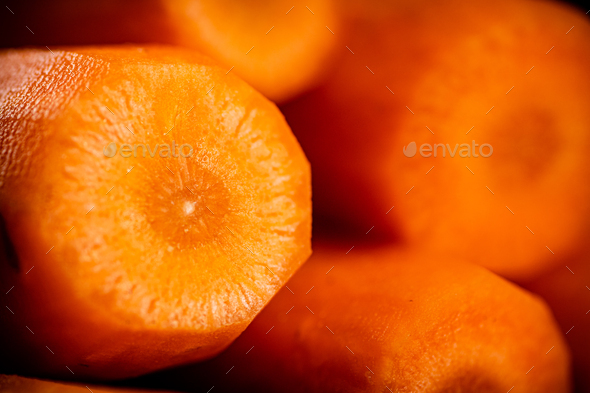 Fresh carrots. Macro background. Carrot texture.