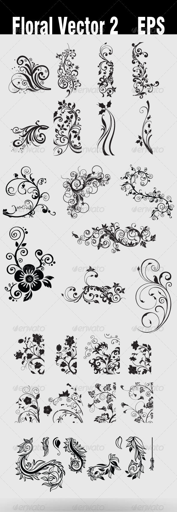 Floral Vector 2 EPS - Flourishes / Swirls Decorative