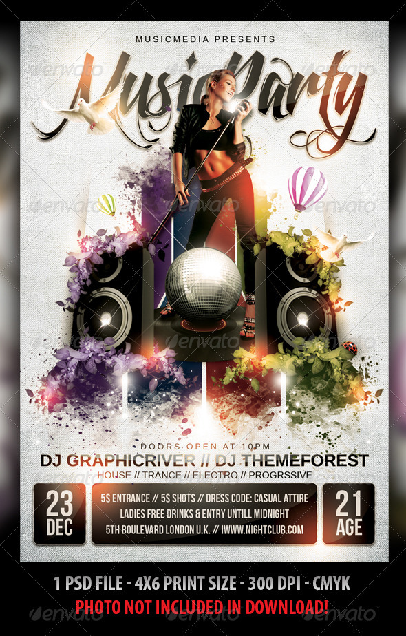 Music Party Flyer - Clubs & Parties Events