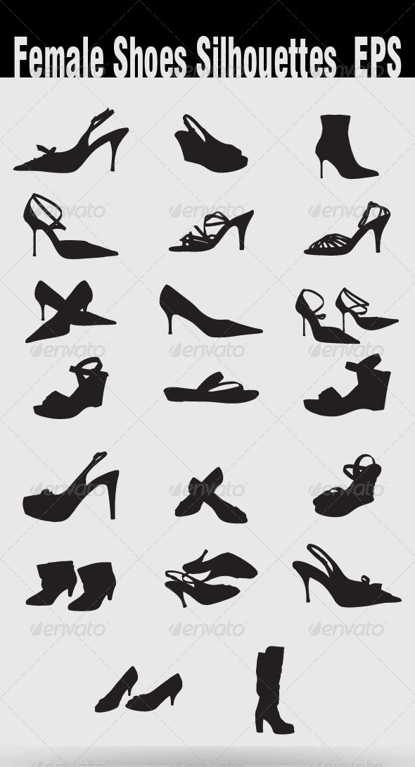 Female Shoes Silhouettes - Retail Commercial / Shopping