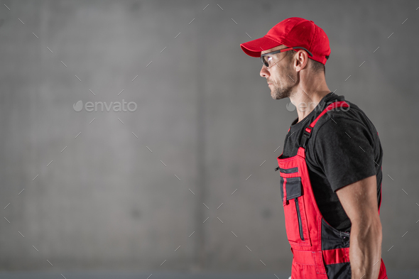 Industrial Worker Wearing Safety Glasses and Hat - Stock Photo - Images
