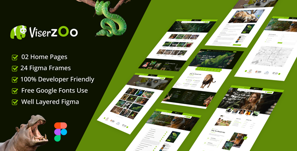 ViserZoo - Zoo & Safari Park Figma Template