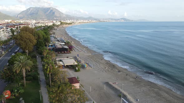 Aerial View Alanya Turkey  Resort Town Seashore alt