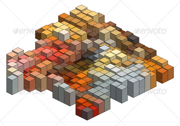 3D Cubes, Abstract Vector - Backgrounds Decorative