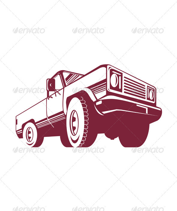 Pickup Truck Rear Retro - Man-made Objects Objects