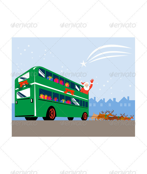 Santa Claus Double Decker Bus - Christmas Seasons/Holidays