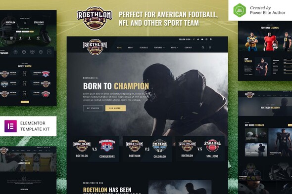 Roethlon – American Football & NFL Elementor Template Kit