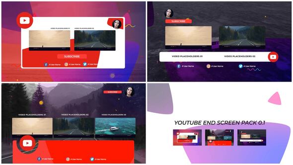 Youtube End Screens Pack