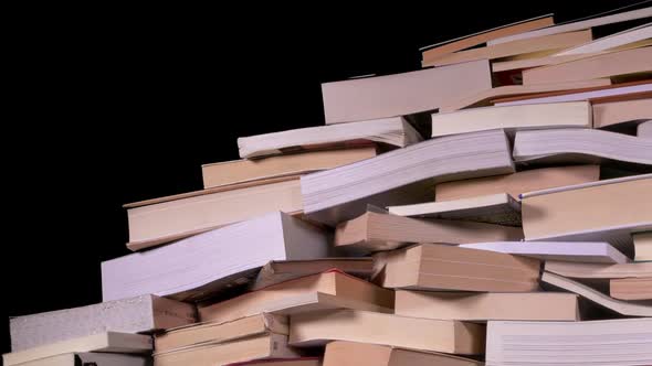 Stack Of Books In Library Stop Motion